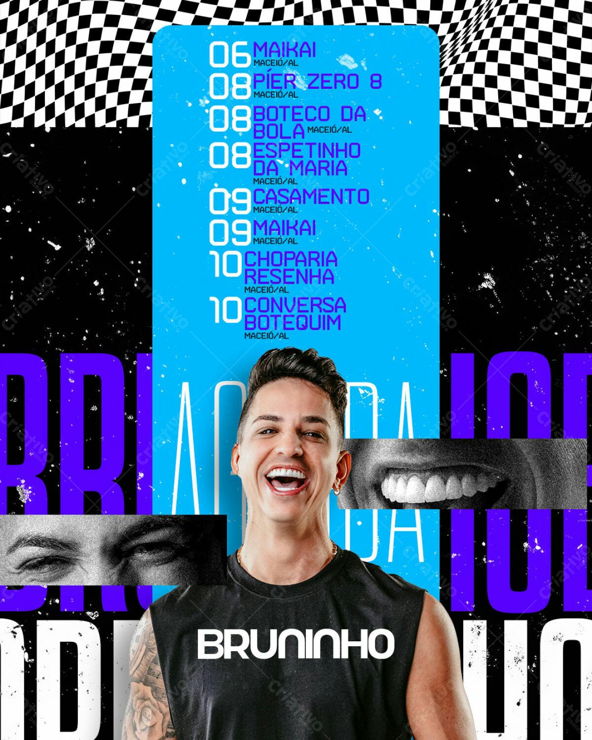 Flyer para Show do Bruninho PSD Editável
