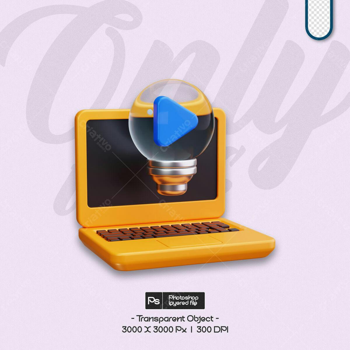 Mockup Notebook com Lâmpada Criativa PSD Editável