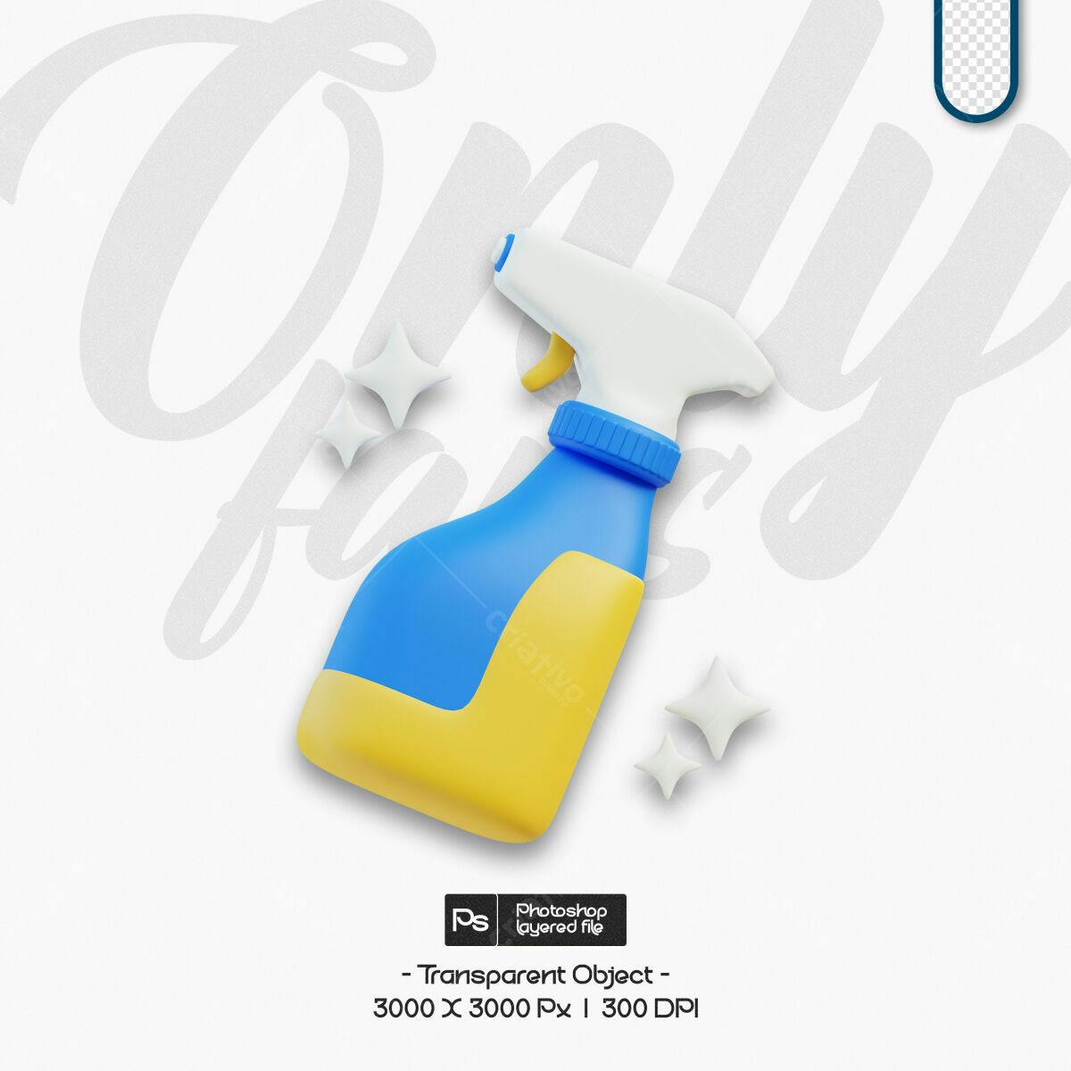 PSD para Mockup de Limpeza com Borrifador Azul e Amarelo Editável