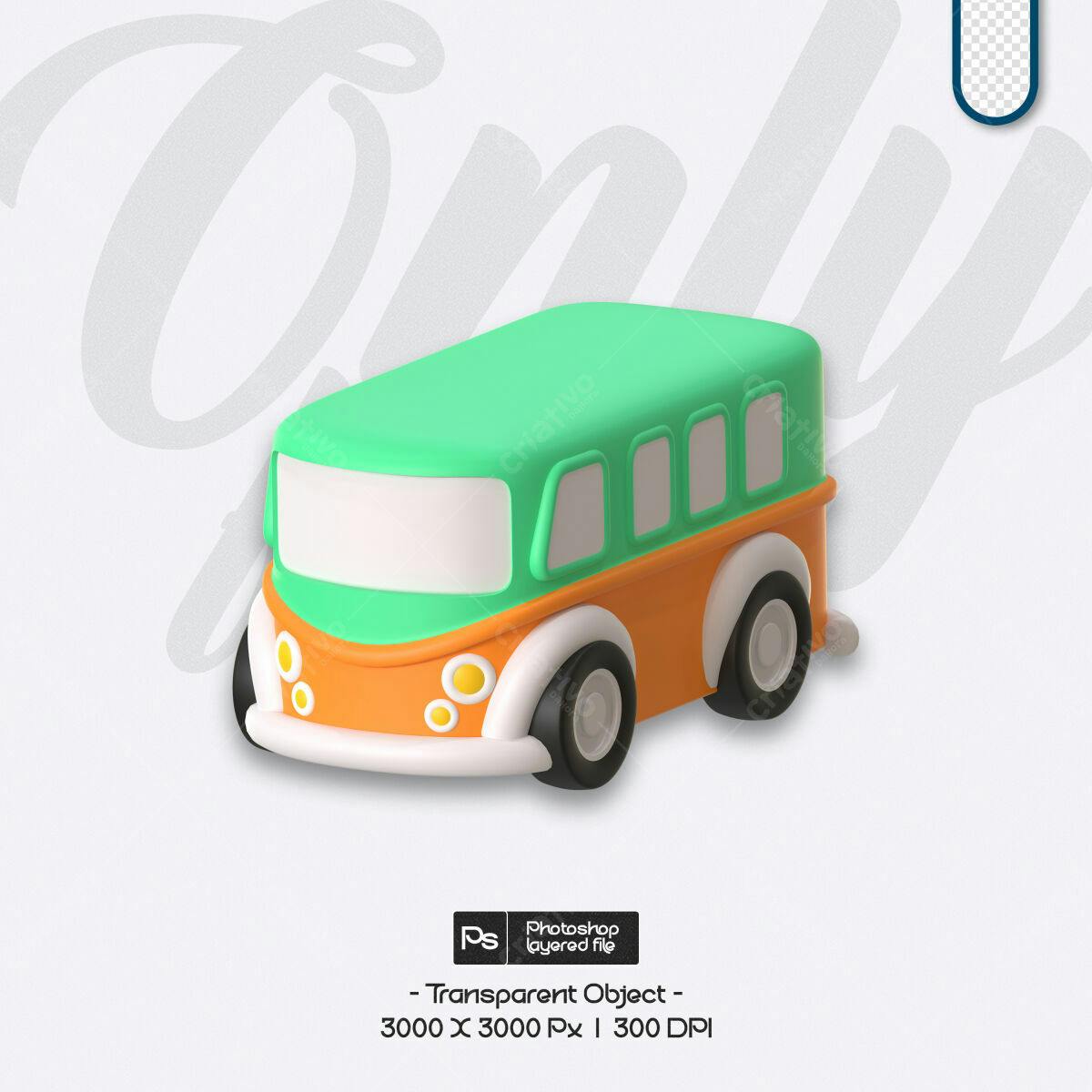 PSD Van Ilustração 3D para Design de Sites e Redes Sociais Editável