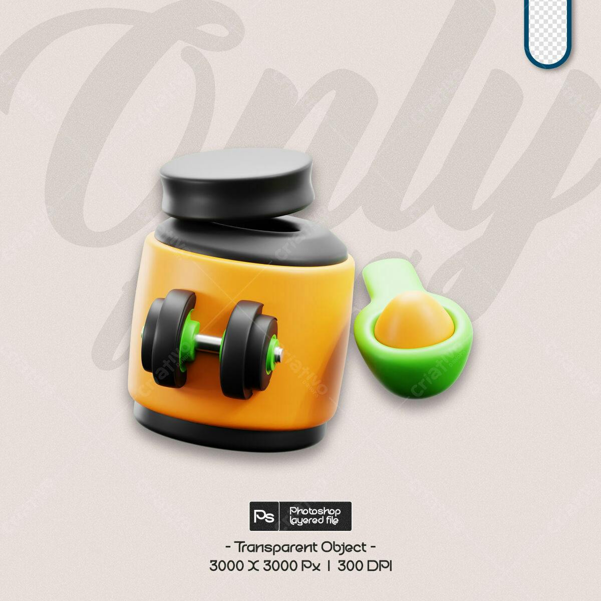 Mockup Pote Suplemento Fitness PSD Editável