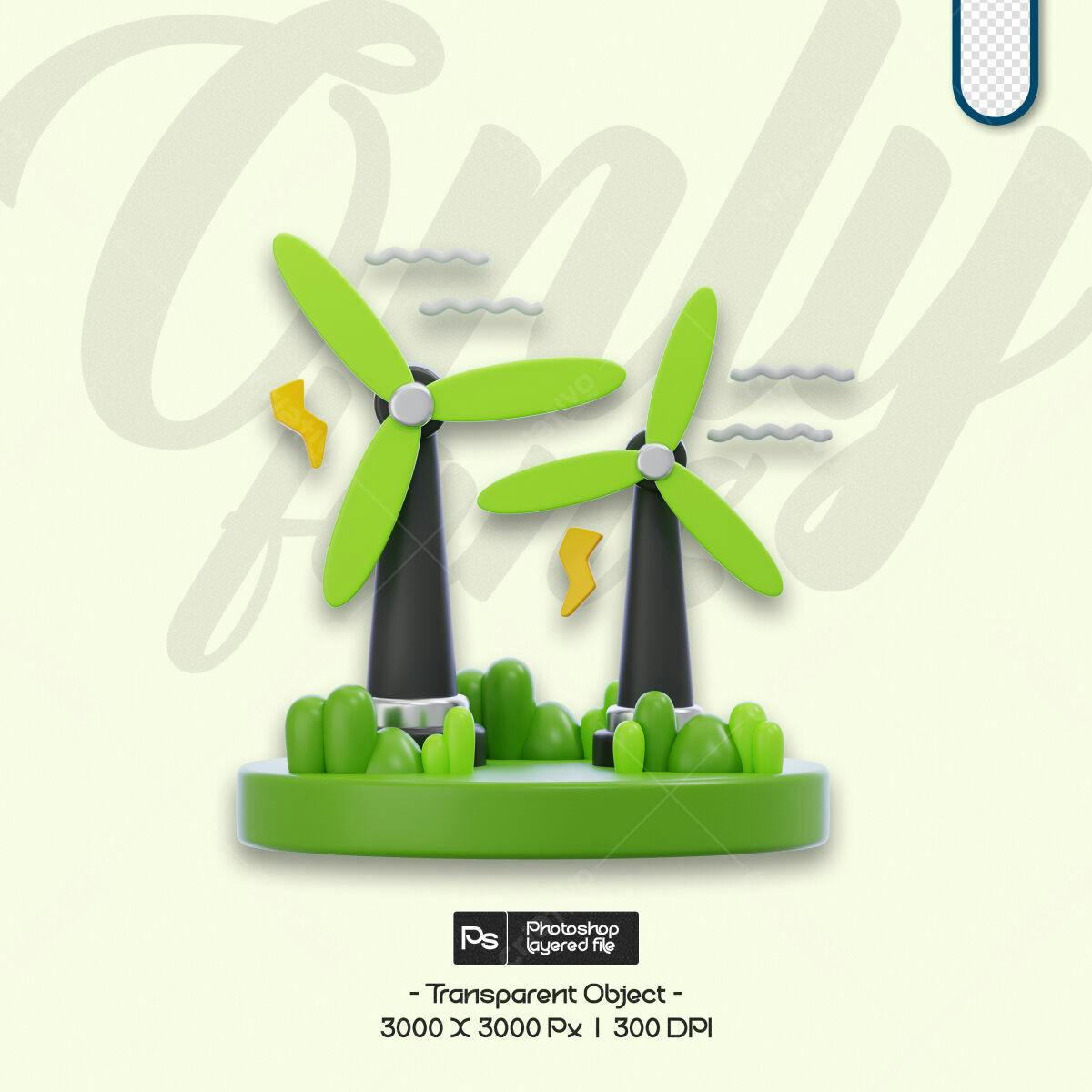 Arte para Energia Renovável PSD Editável