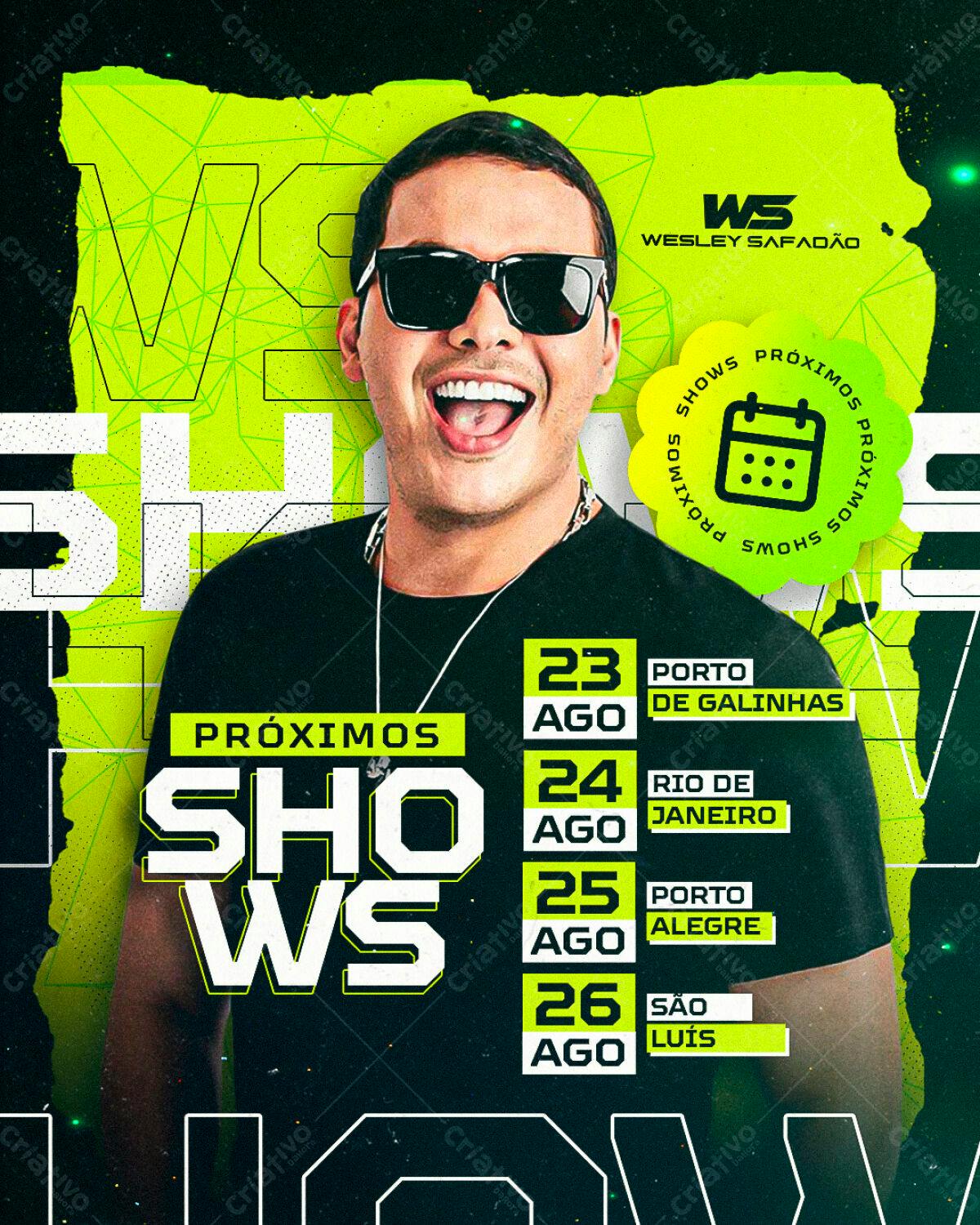 Flyer Shows Wesley Safadão PSD Editável