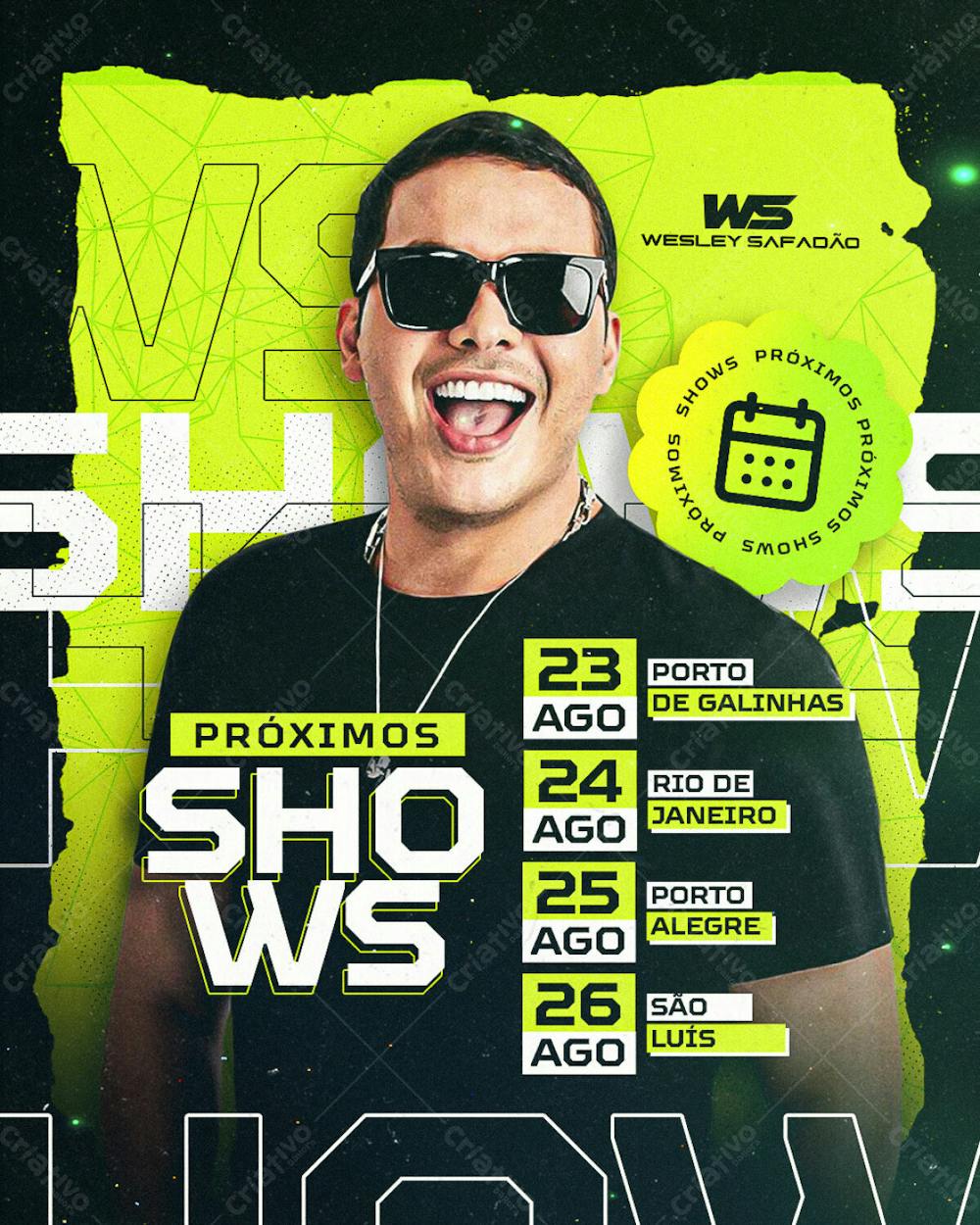 Psd Premium Agenda De Shows Wesley Safadão