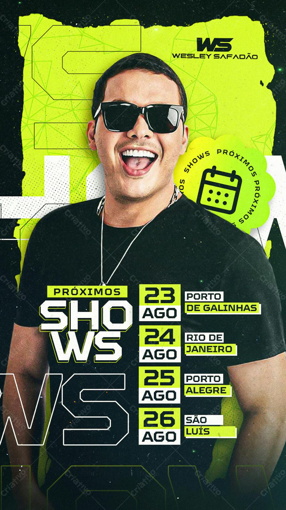 Psd Premium Agenda De Shows Wesley Safadão Story