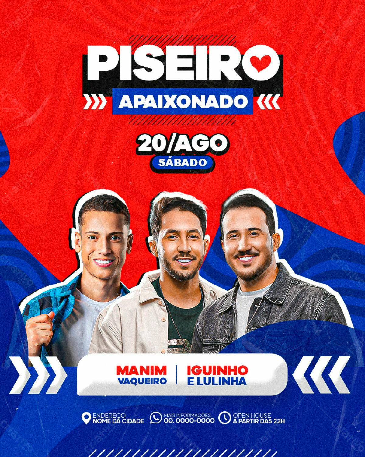 Flyer Piseiro Apaixonado PSD Editável
