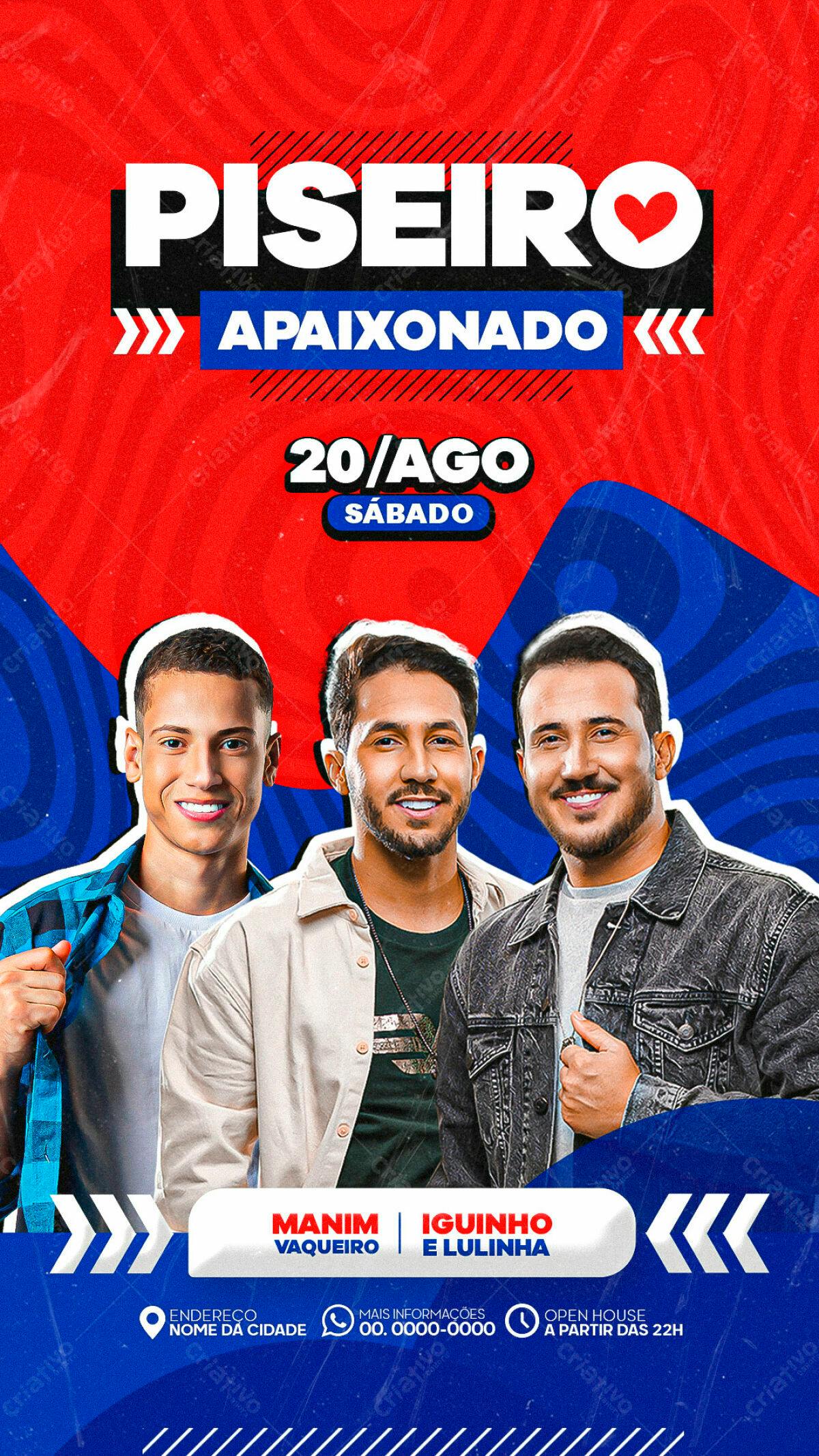 Flyer Piseiro Apaixonado PSD Editável
