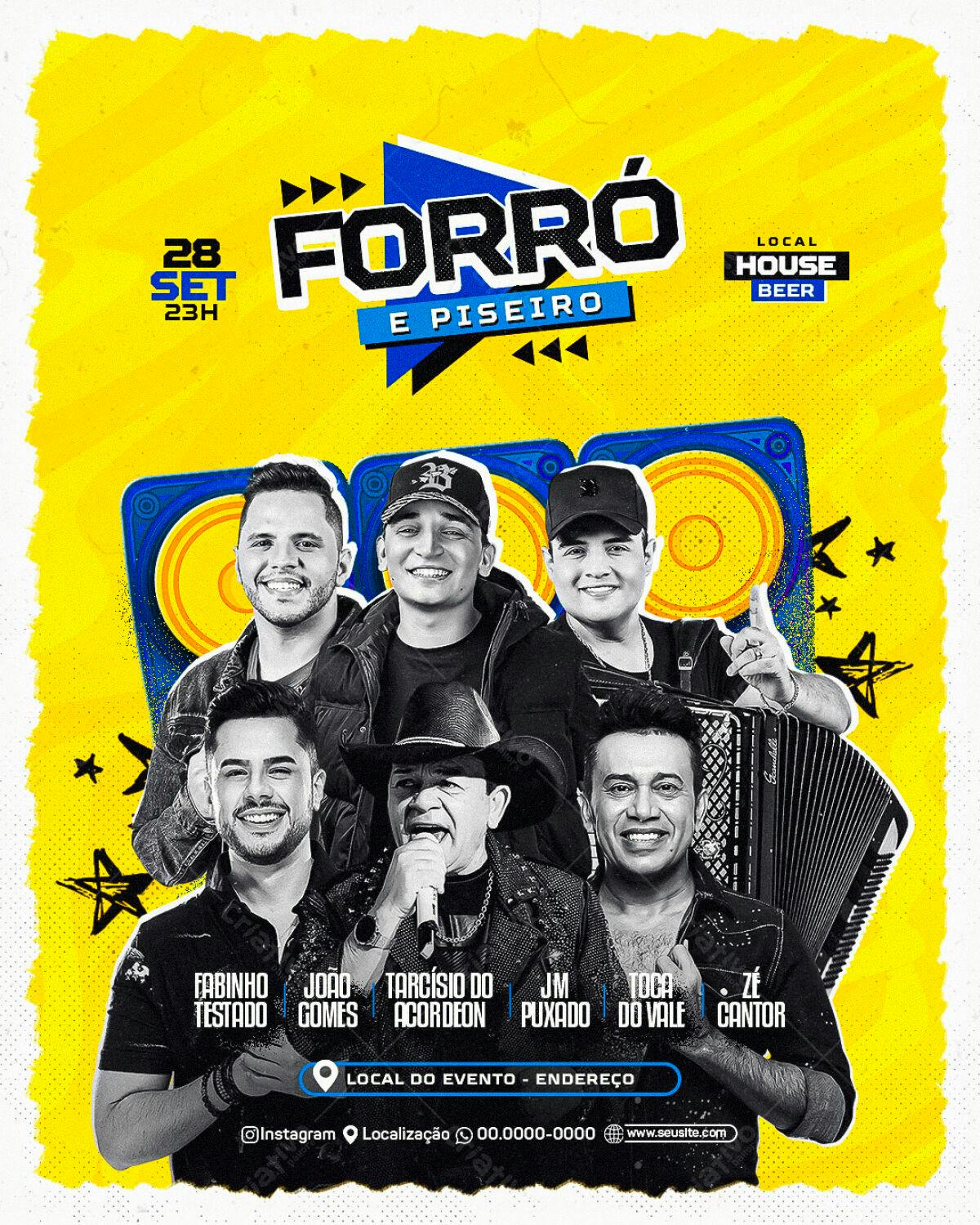 Flyer Forró e Piseiro PSD Editável
