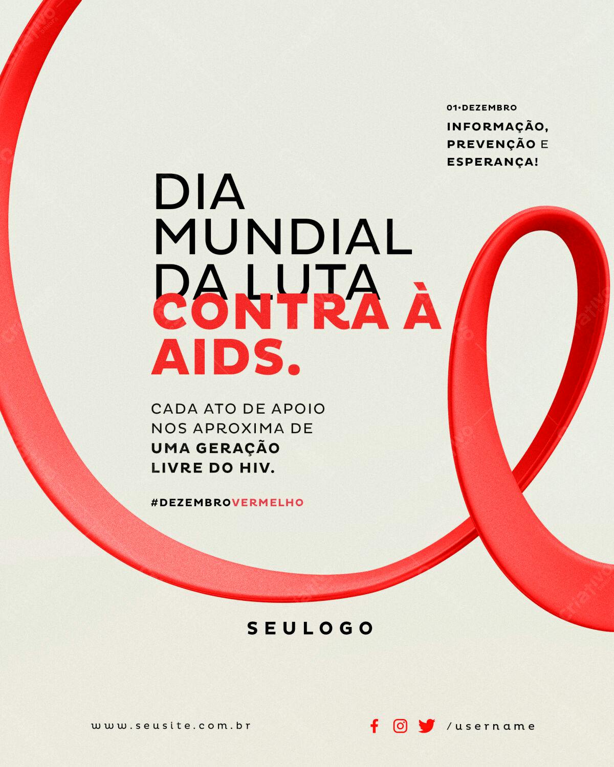 Flyer Dia Mundial da Luta Contra a Aids PSD Editável