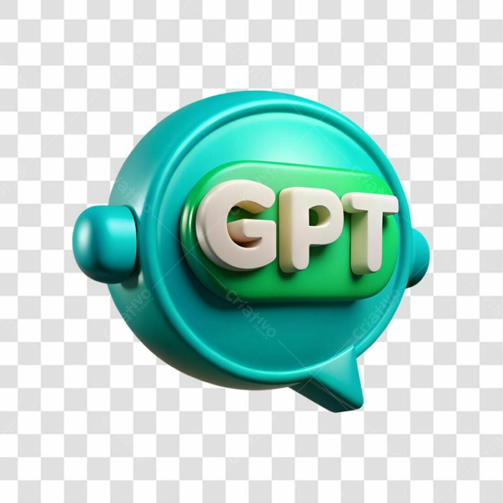 Ícone Gpt Elemento 3D Para Composição Png Ia