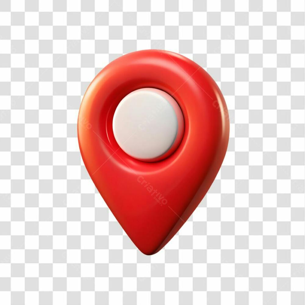 Ícone De Mapa Vermelho Elemento 3D Para Composição Png Ia