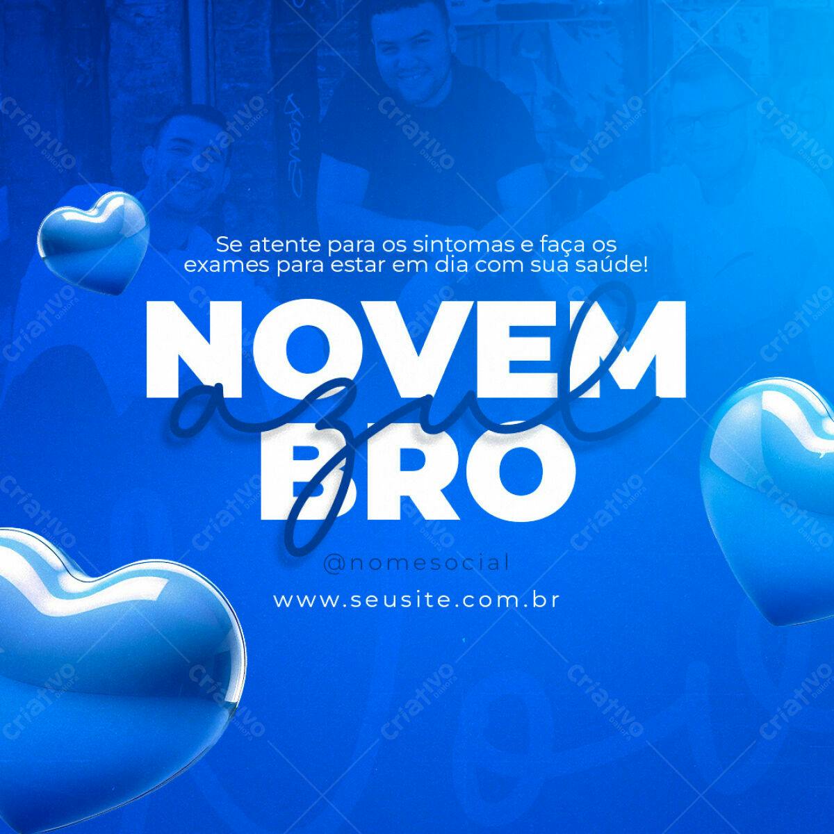 Postagem Novembro Azul PSD Editável