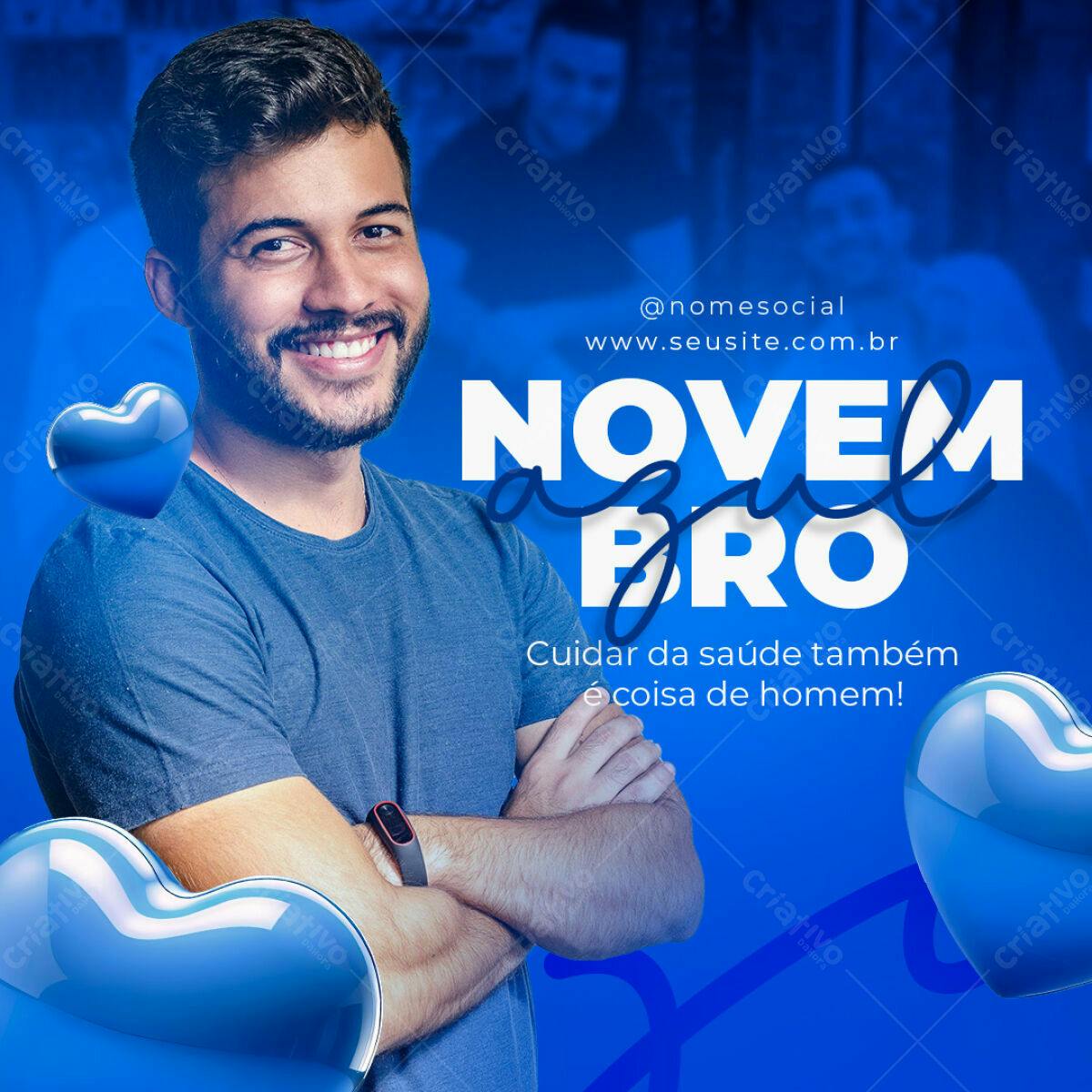 Postagem Novembro Azul PSD Editável