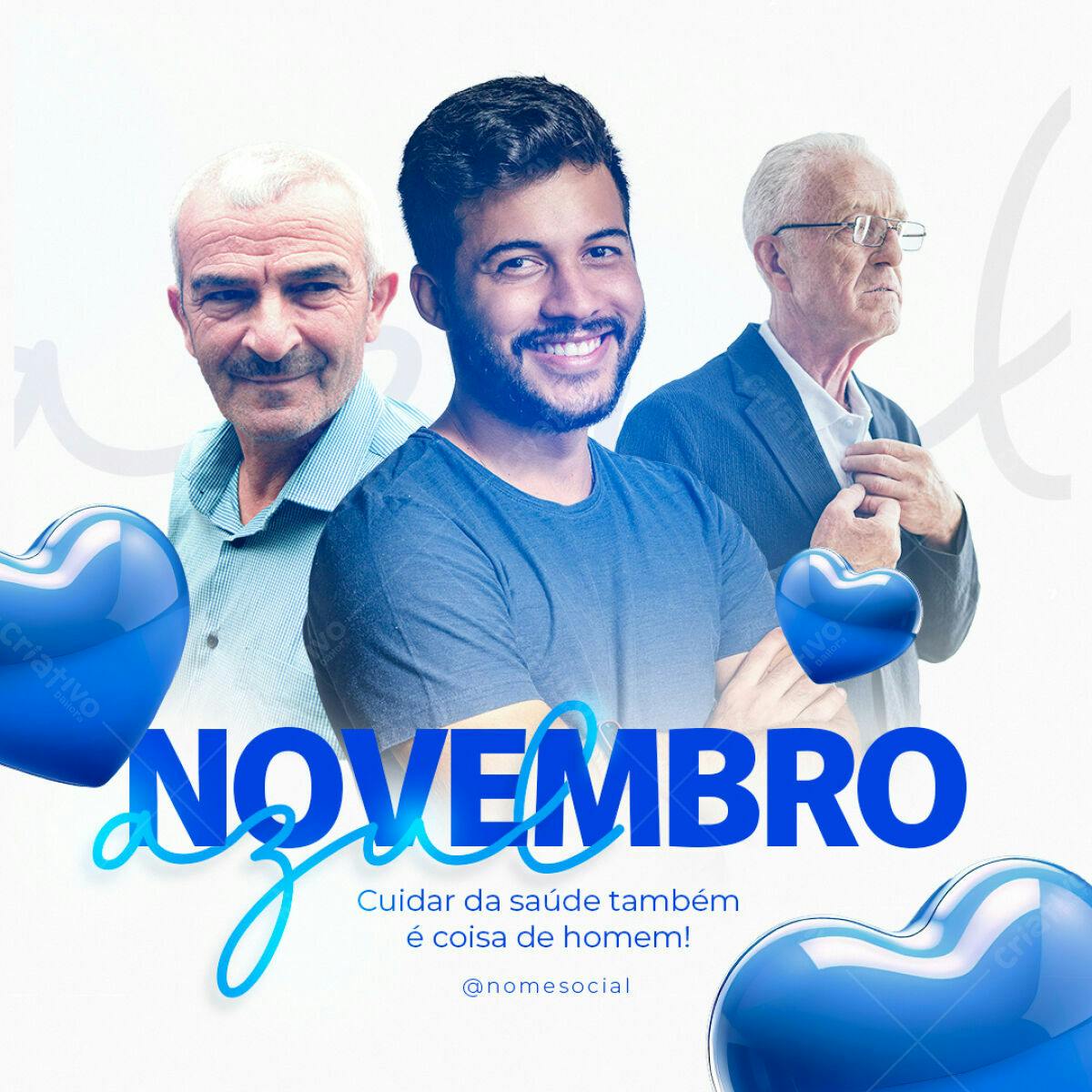 Postagem Novembro Azul PSD Editável