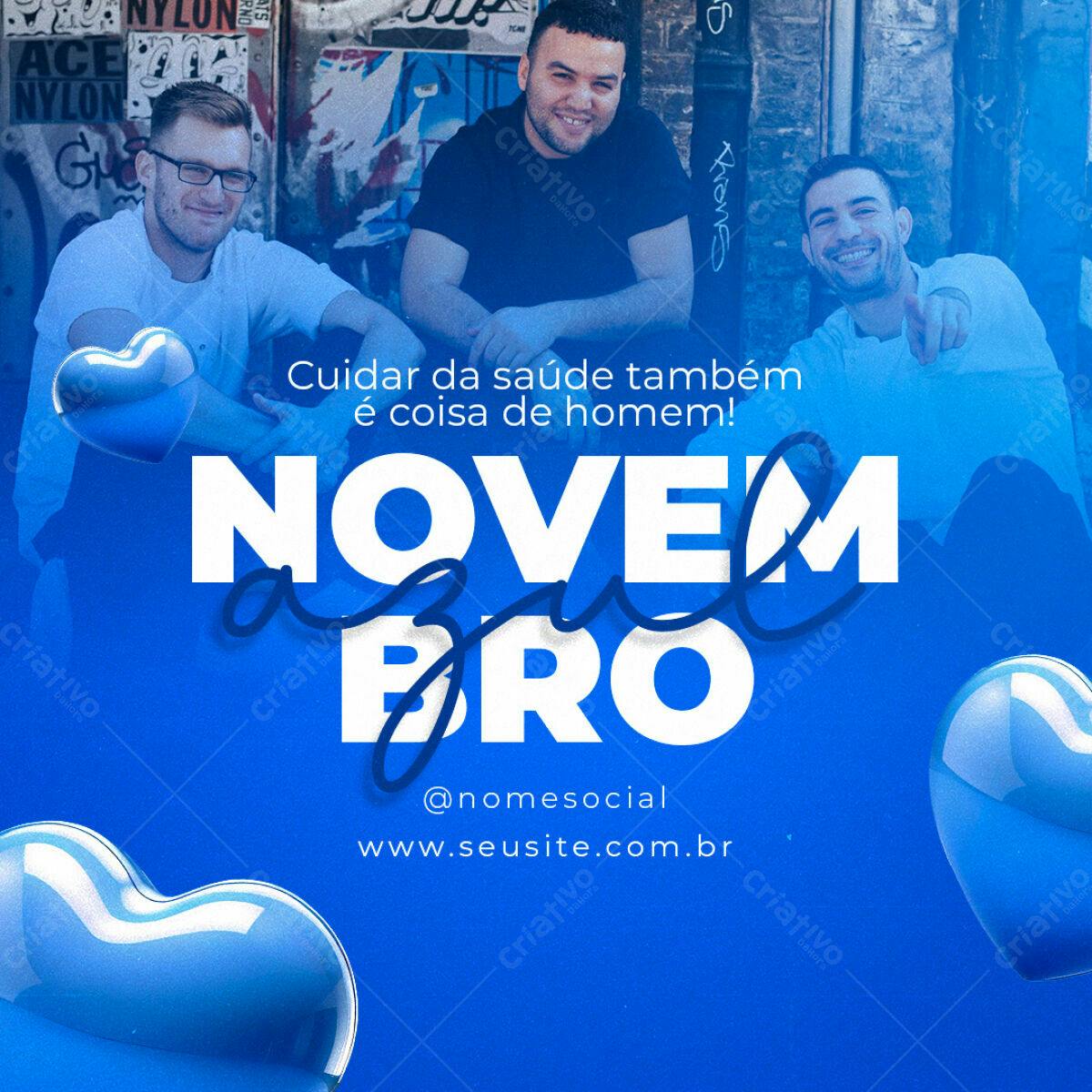 Postagem Novembro Azul PSD Editável