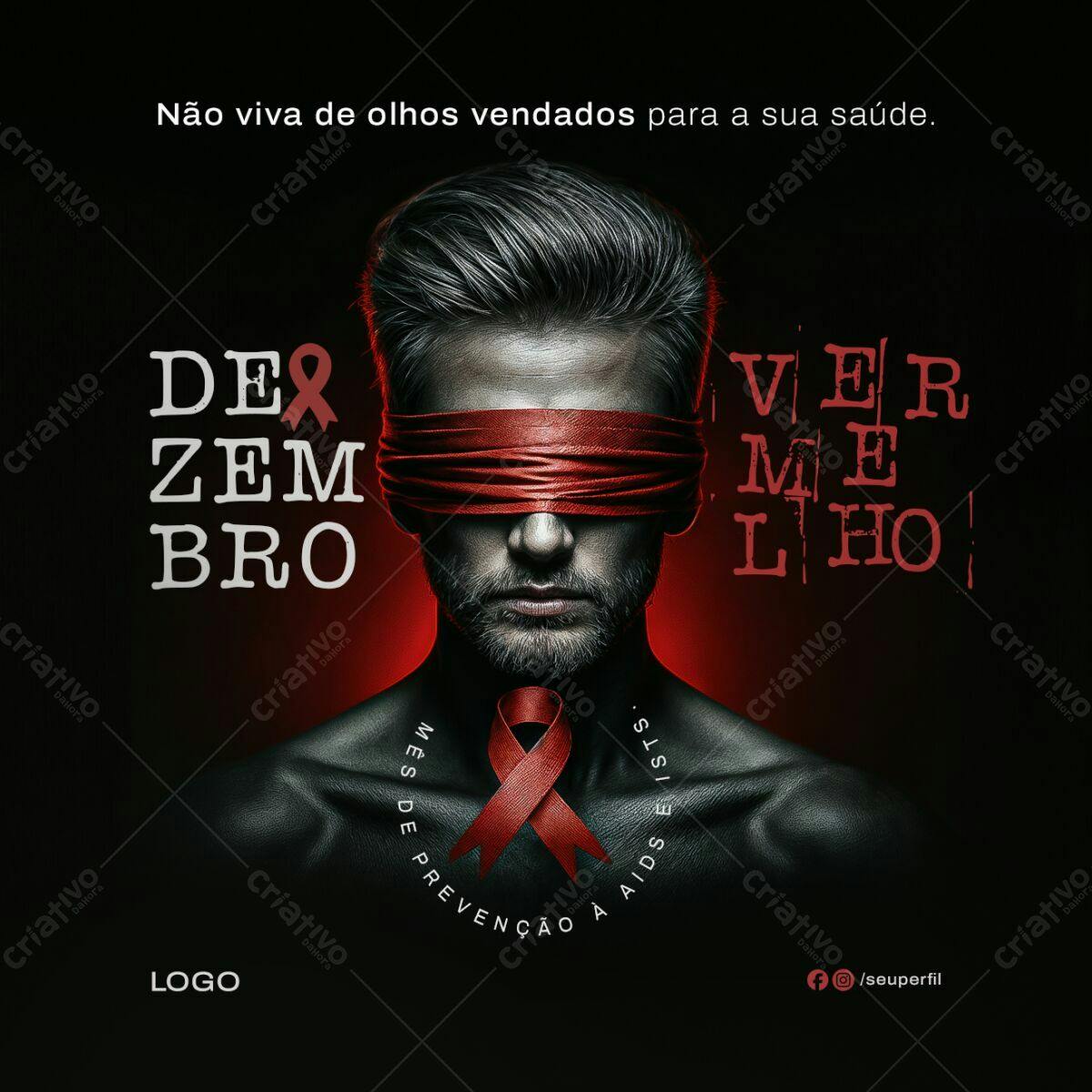 Post para Dezembro Vermelho PSD Editável