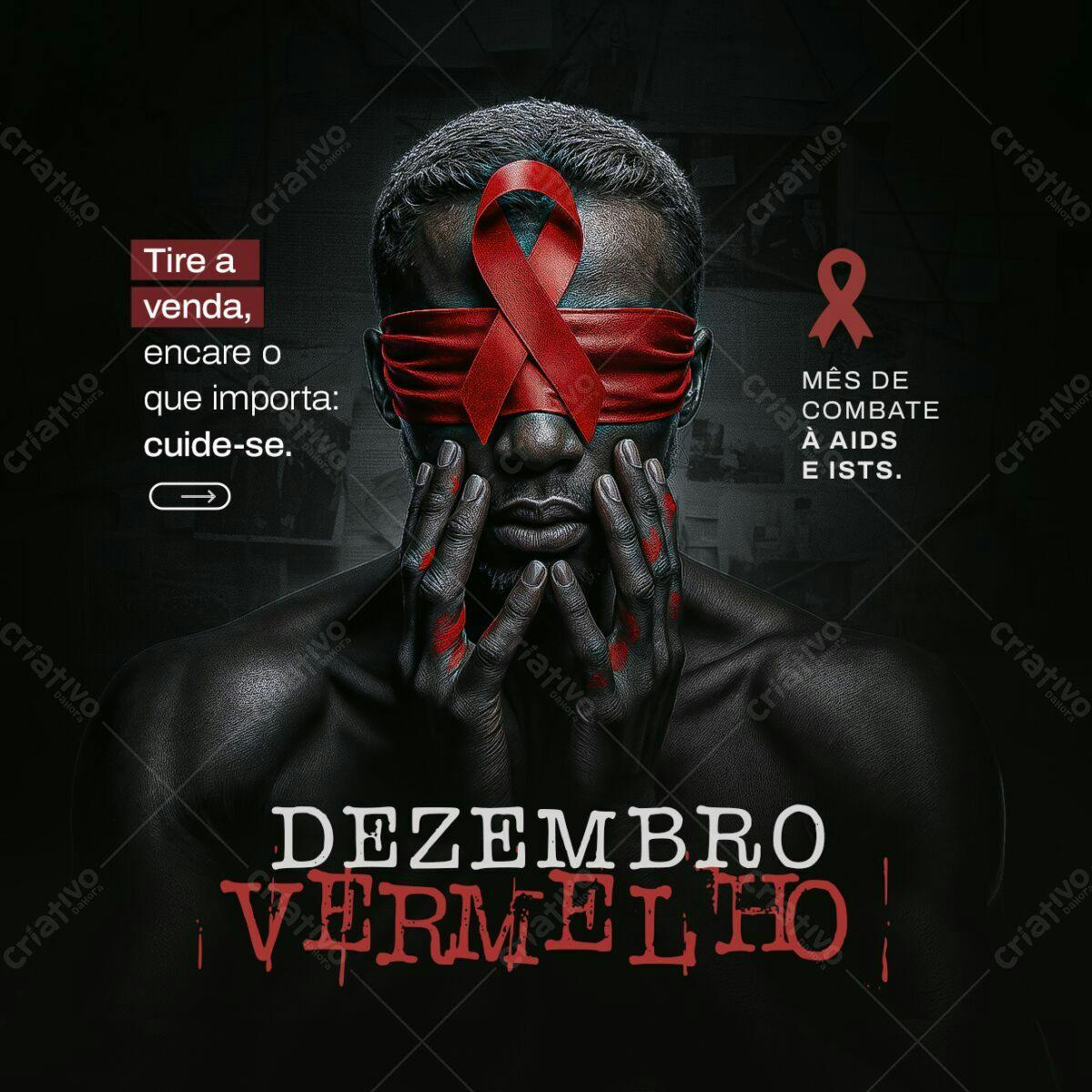 Post para Dezembro Vermelho PSD Editável