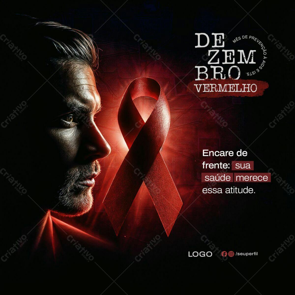 Flyer Dezembro Vermelho PSD Editável