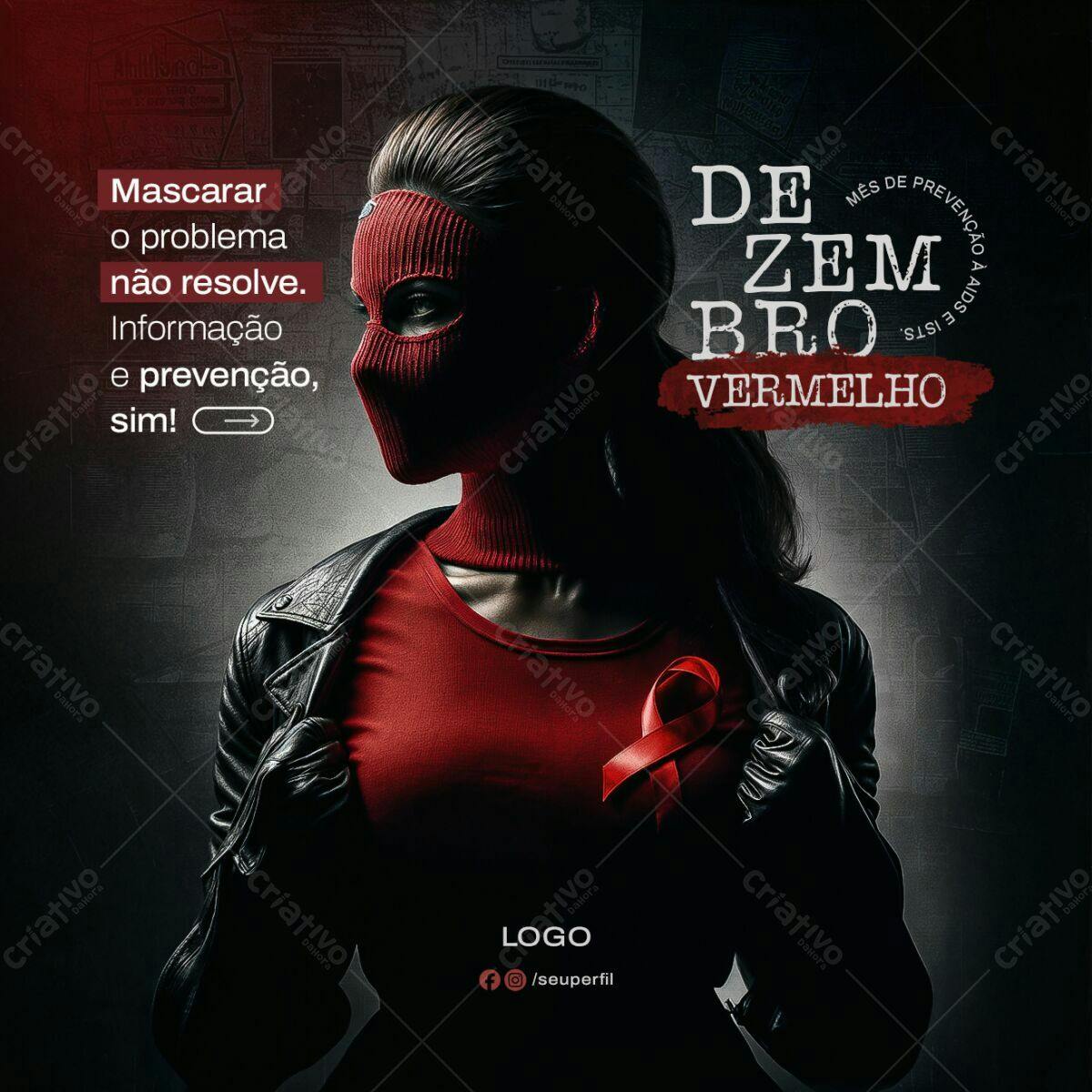 Post para Dezembro Vermelho PSD Editável