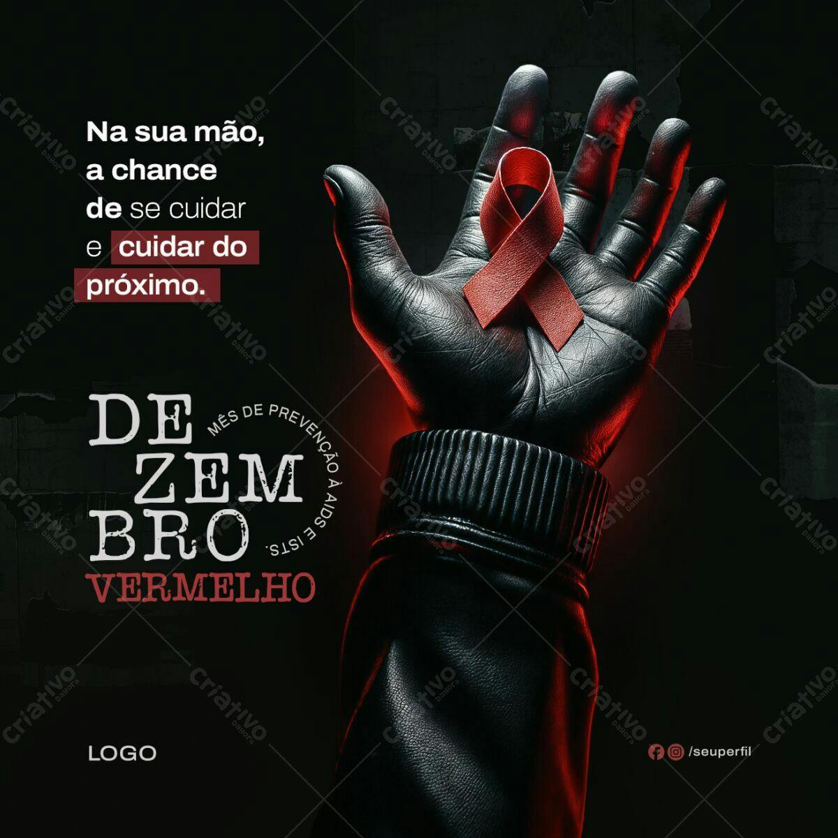 Post para Dezembro Vermelho PSD Editável