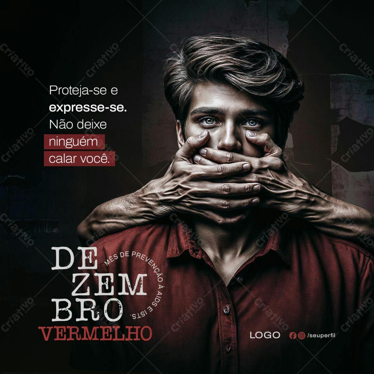 Post para Dezembro Vermelho PSD Editável
