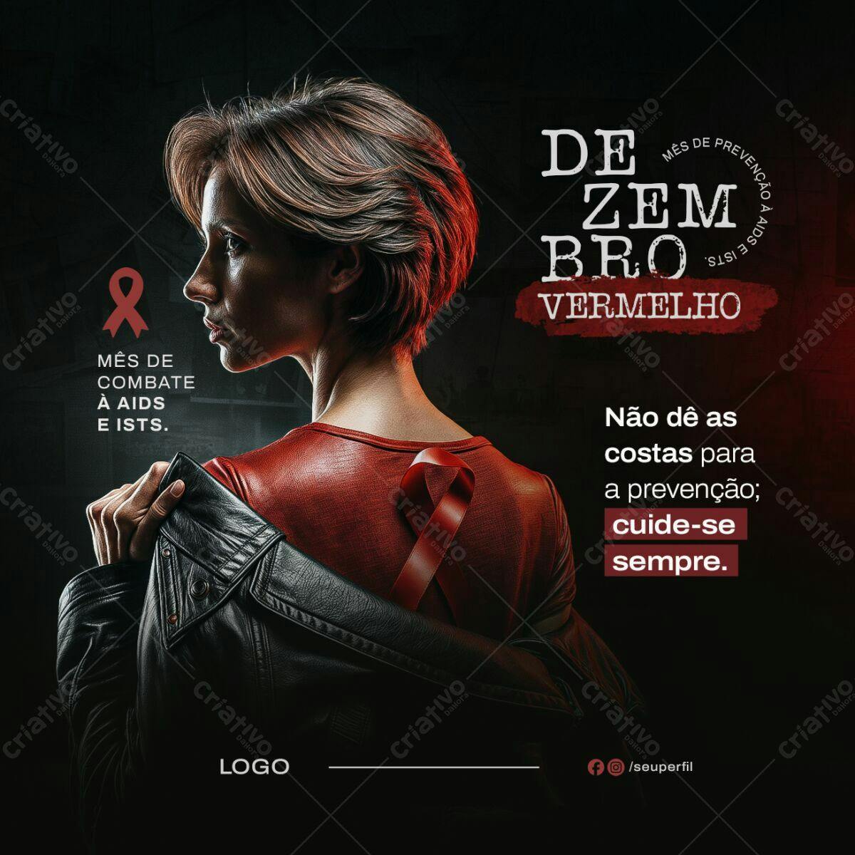 Post Dezembro Vermelho PSD Editável