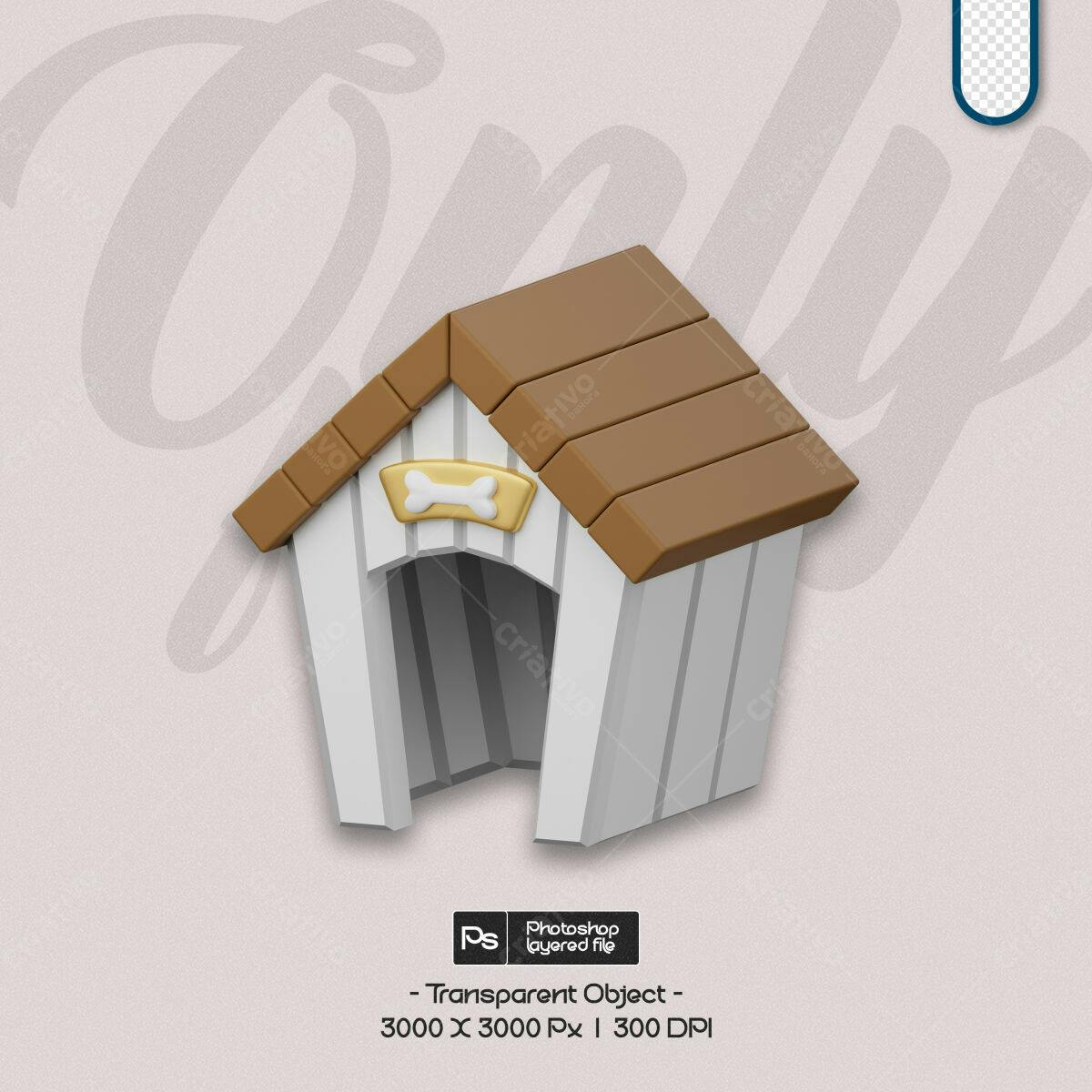 Casinha para Cachorro 3D PSD Editável