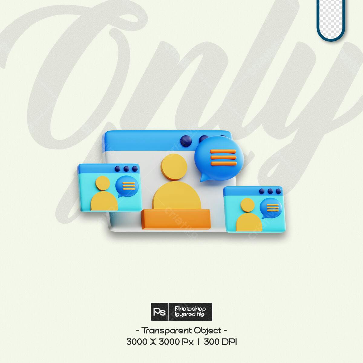 Pack de ícones 3D para Redes Sociais PSD Editável