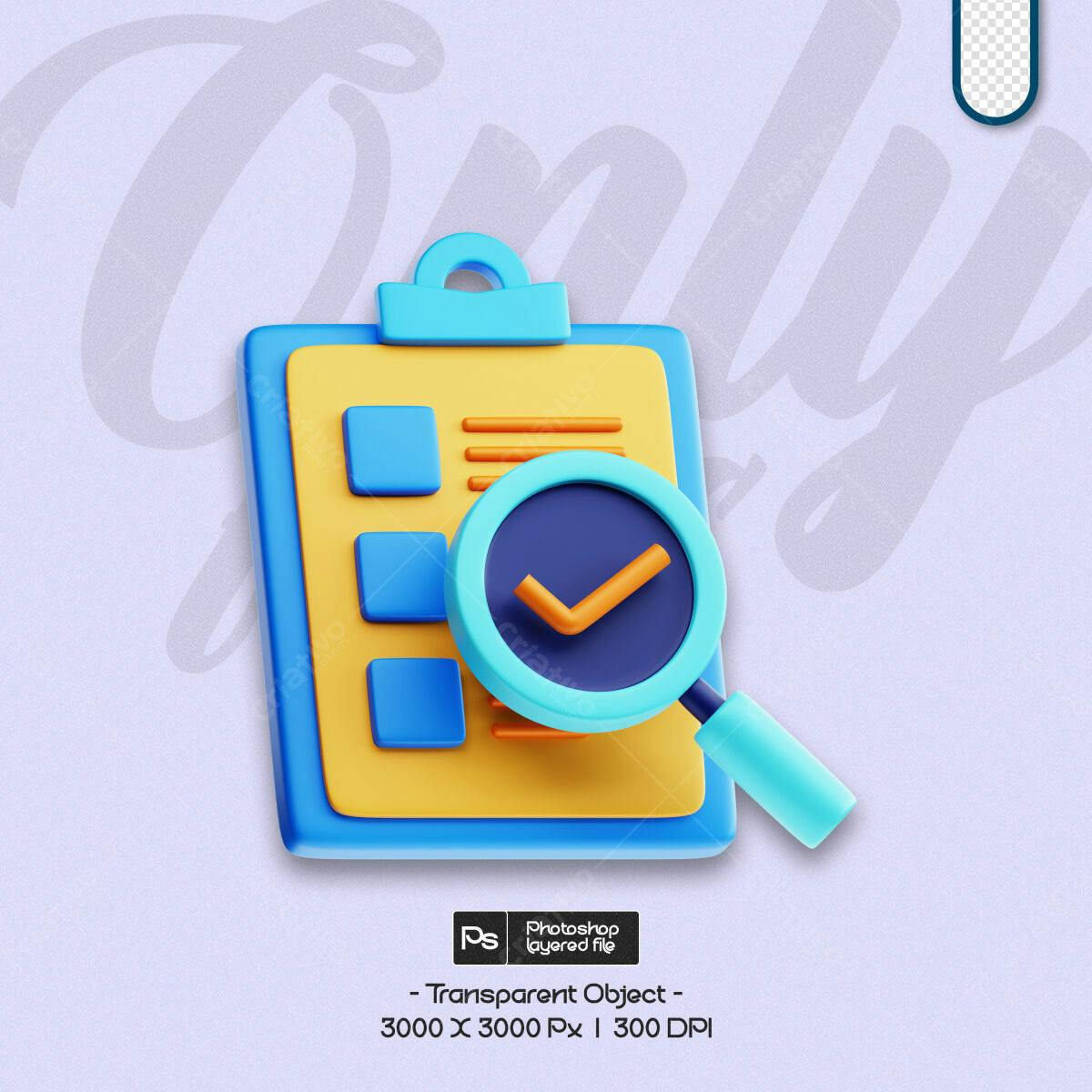 Checklist 3D PSD Editável para Apresentação de Projetos