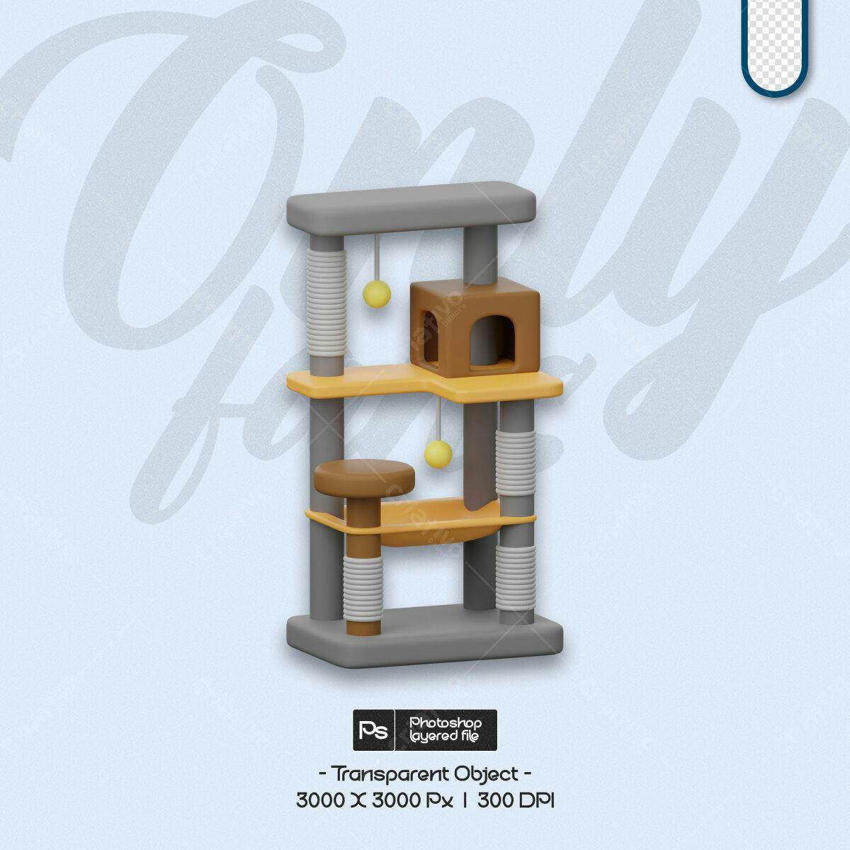 Casa para Gato em 3D PSD Editável