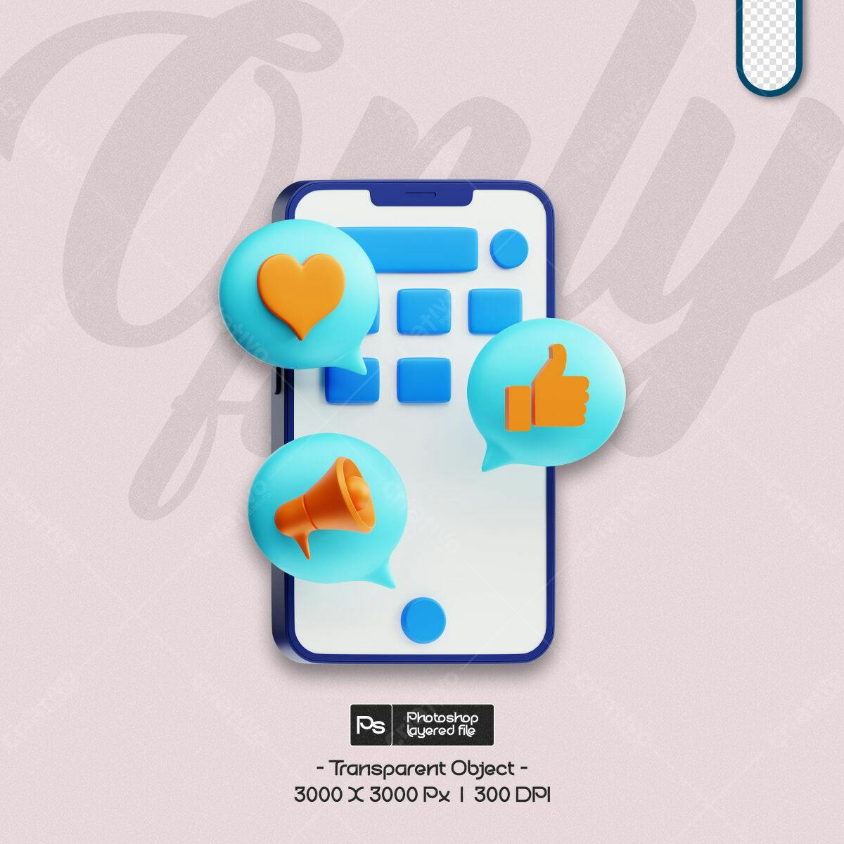 Mockup Celular Redes Sociais PSD Editável
