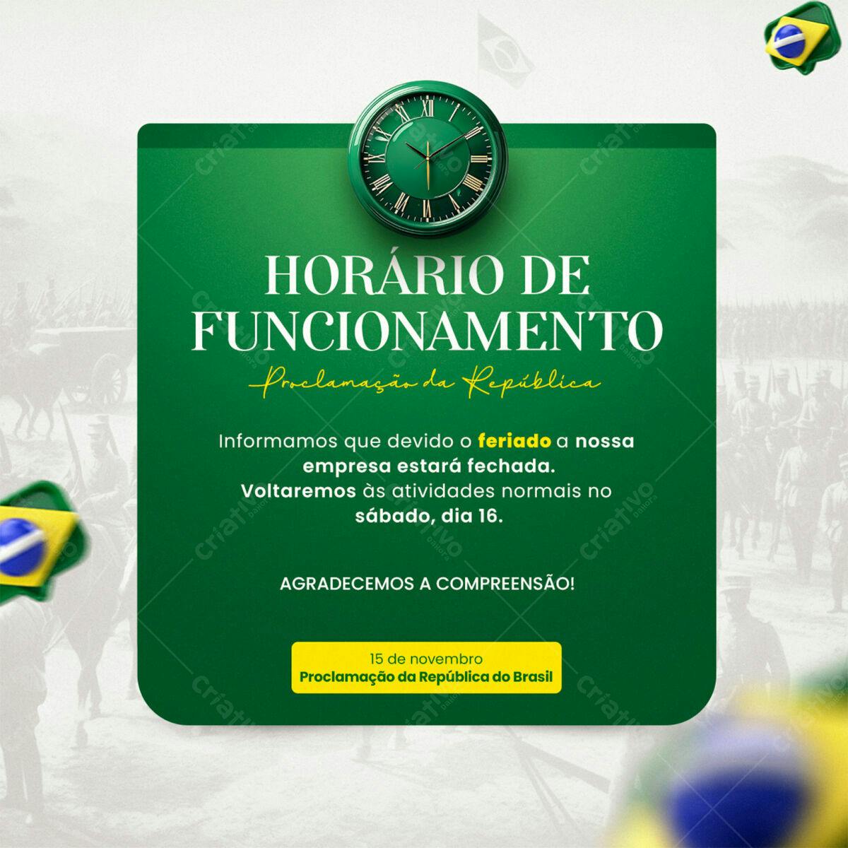 PSD para Feriado da Proclamação da República PSD Editável