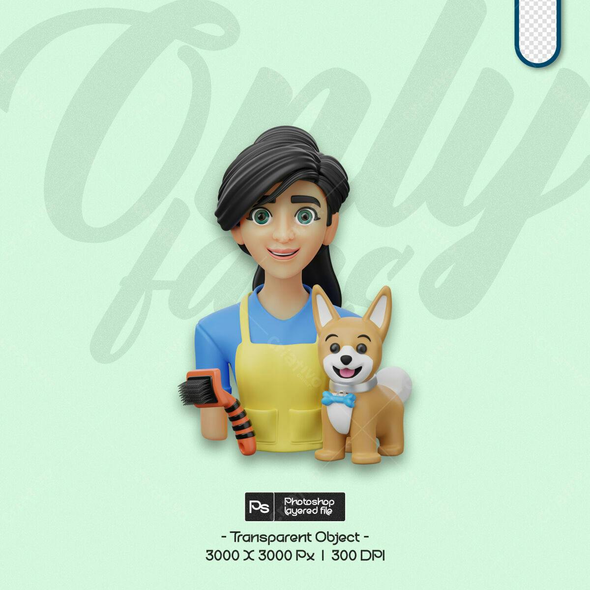 Personagem 3D para Pet Shop PSD Editável