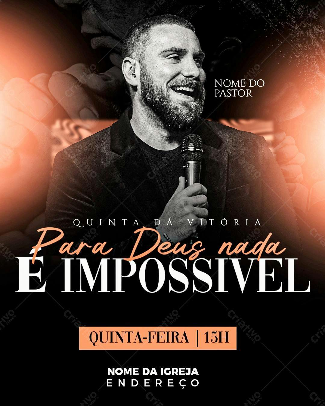 Flyer para Culto Quinta da Vitória PSD Editável