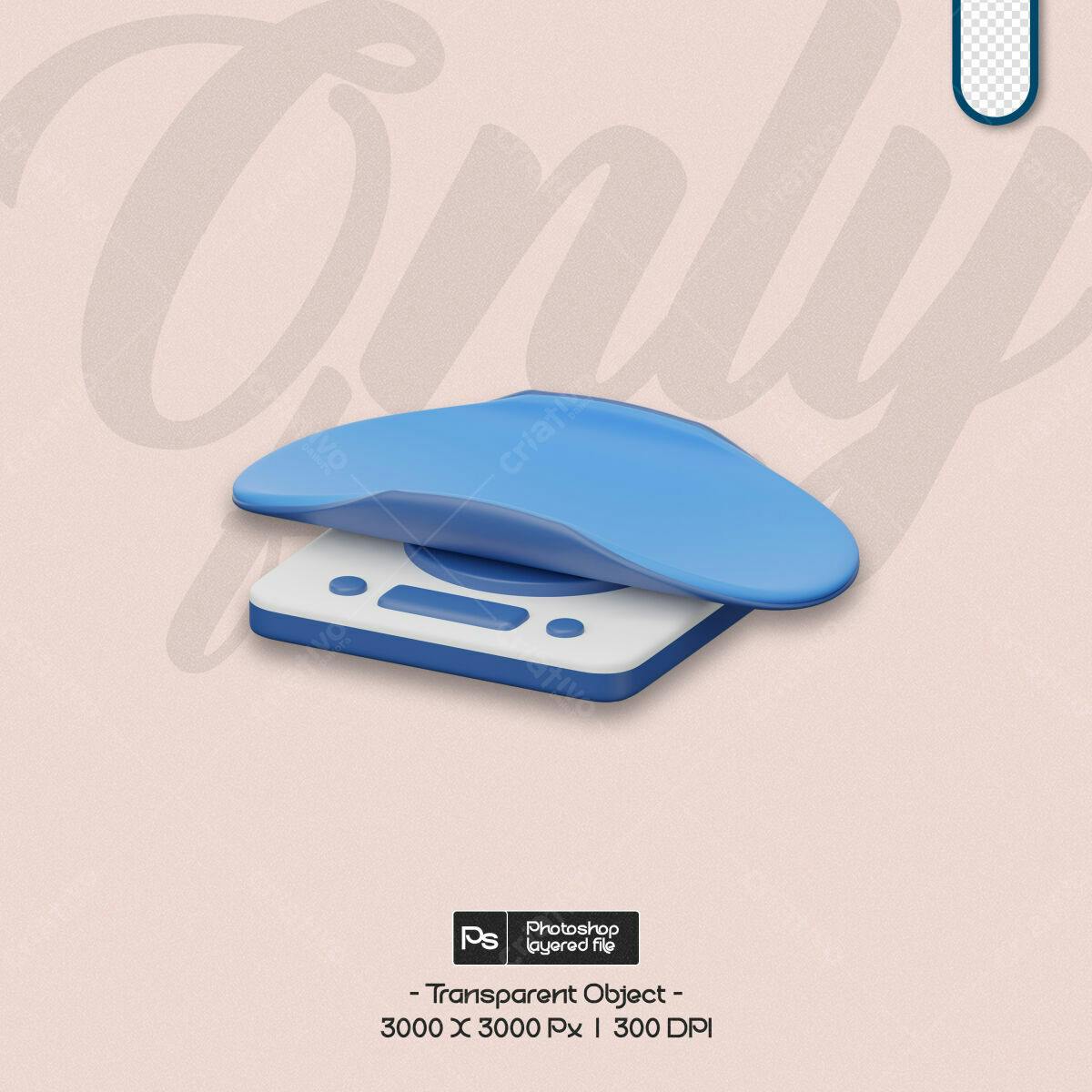 Mockup Objeto 3D Azul e Branco PSD Editável