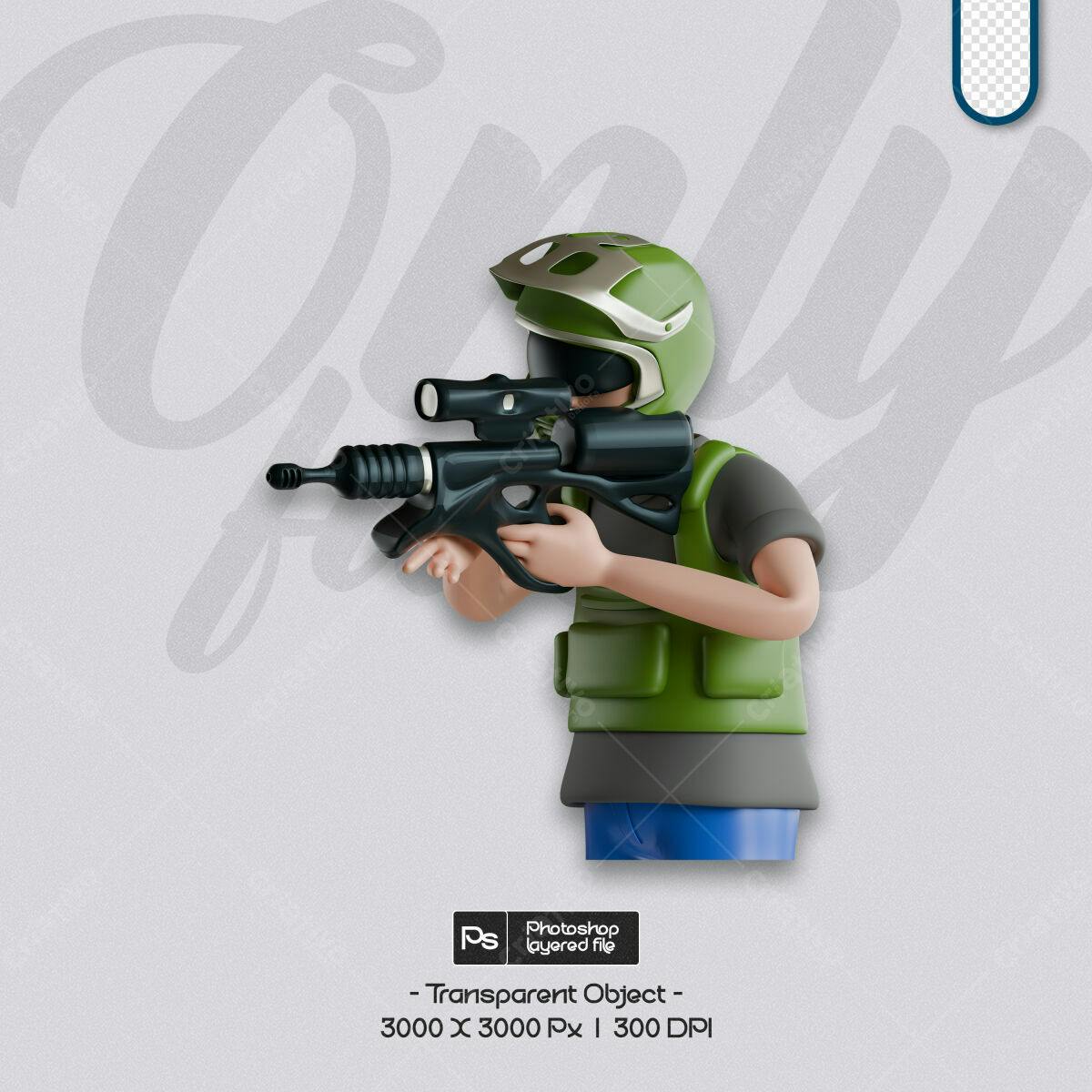 Personagem 3D para Jogo PSD Editável