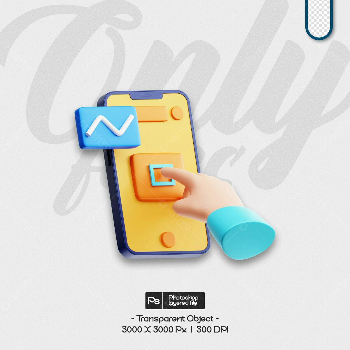 PSD Mockup de Aplicativo em 3D PSD Editável