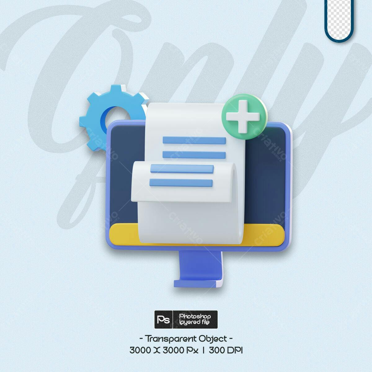 PSD Objeto 3D para Mockups Editável