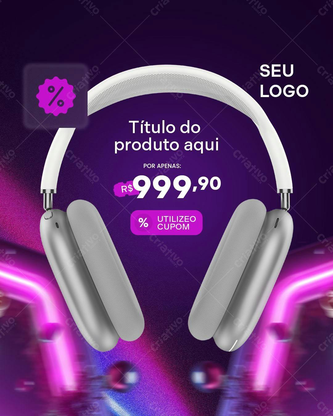 Banner Promoção Fones de Ouvido PSD Editável