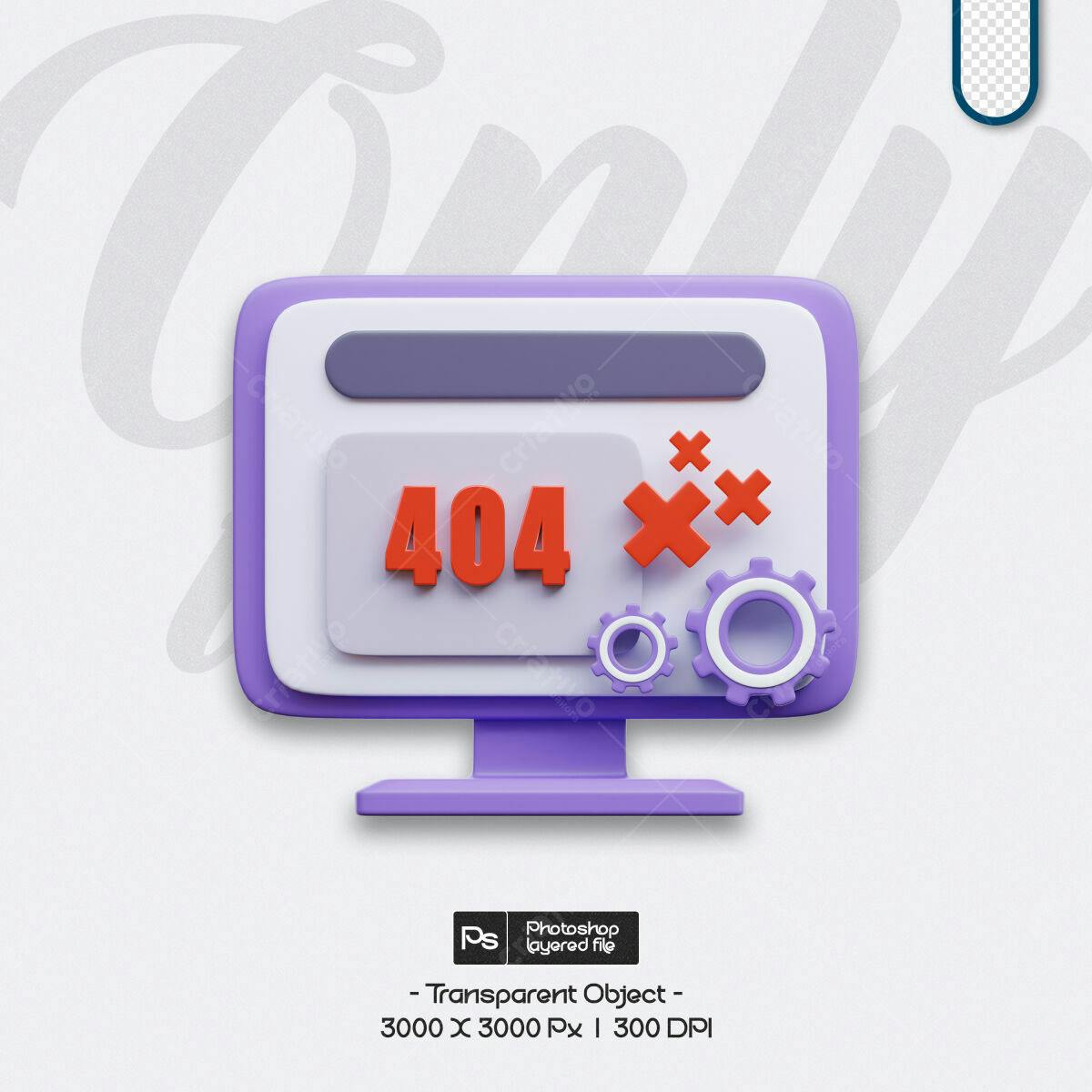 Ícone Erro 404 PSD Editável