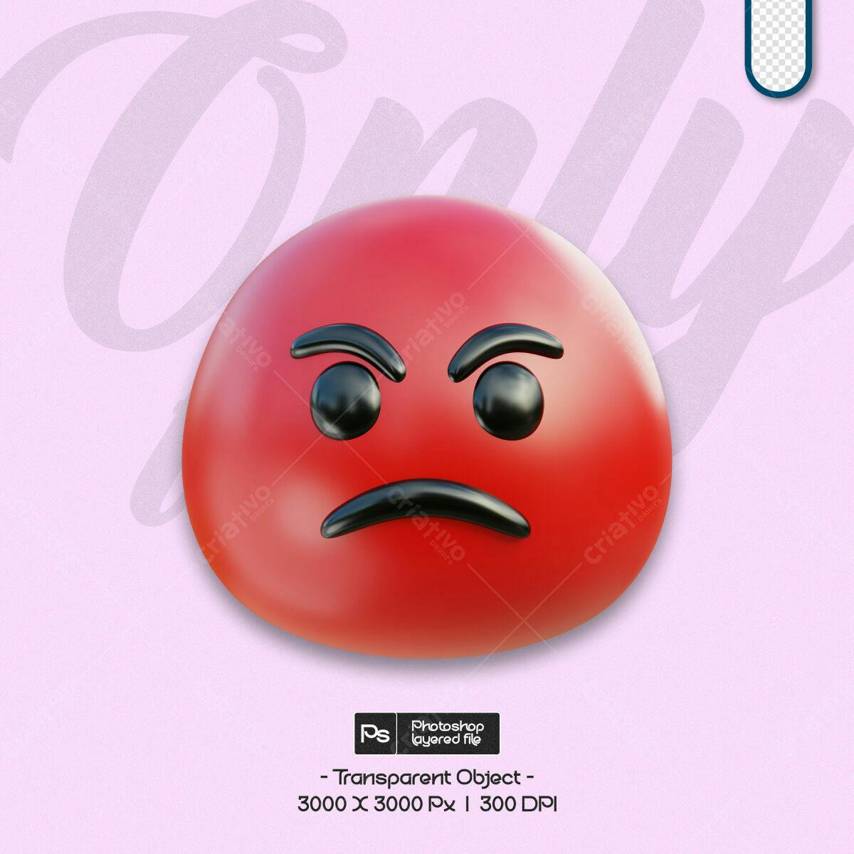 Emoji Irritado PSD Editável