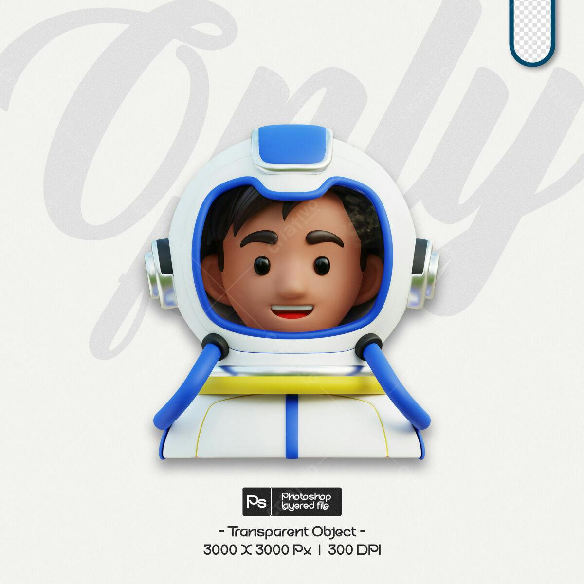 Avatar Astronauta Cartoon PSD Editável