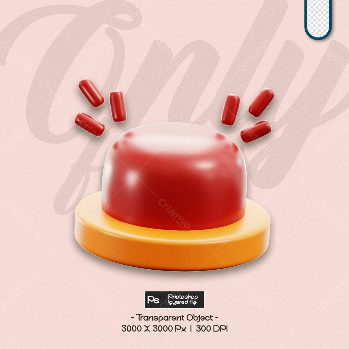 Botão 3D Vermelho e Laranja PSD Editável