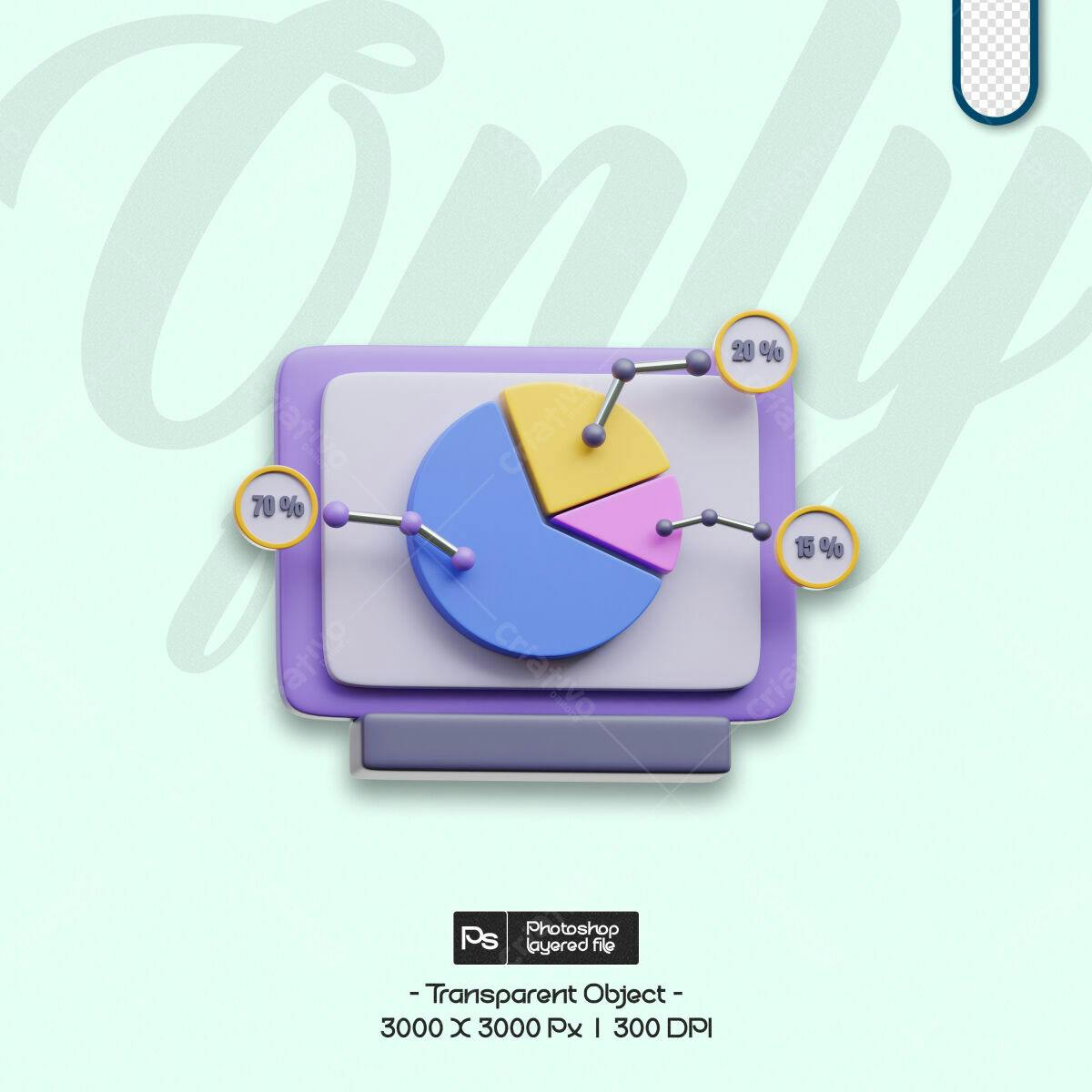 Infográfico de Dados em 3D PSD Editável
