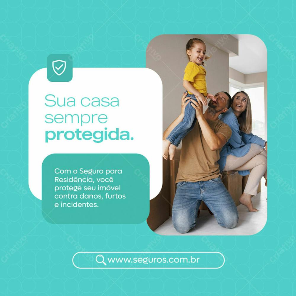 Seguro Proteção Casa Feed Psd Editável