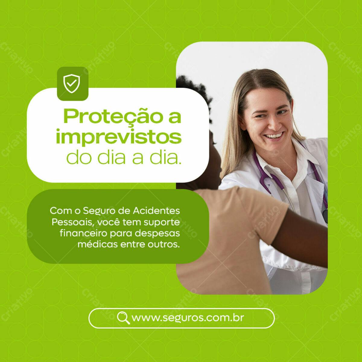 Post Instagram Seguro de Saúde PSD Editável