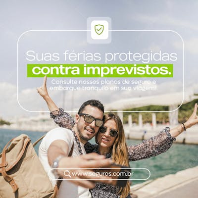 Seguro Férias Seguro De Viagem Feed Psd Editável
