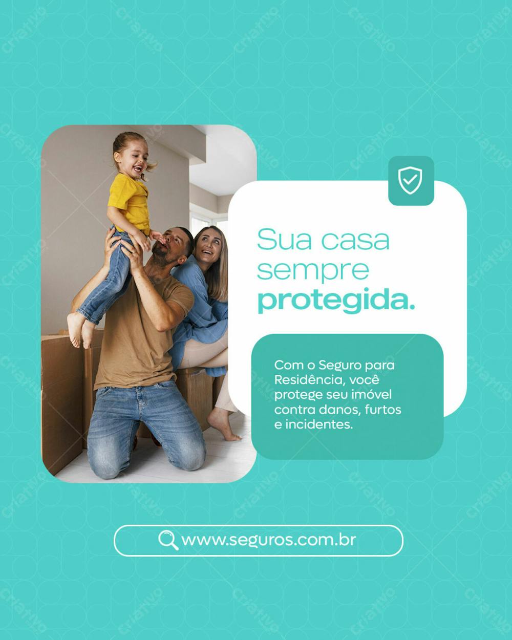 Seguro Proteção Casa Social Media Feed Psd Editável