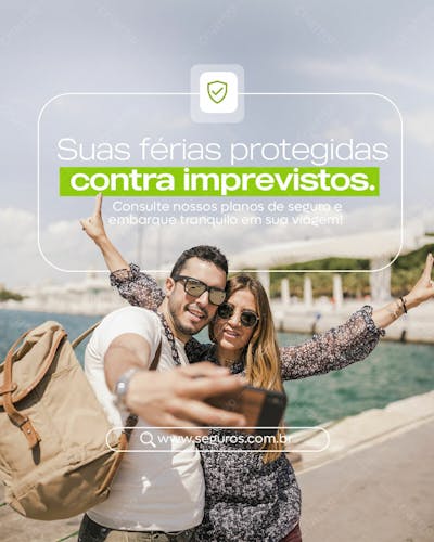 Seguro Férias Seguro De Viagem Social Media Feed Psd Editável