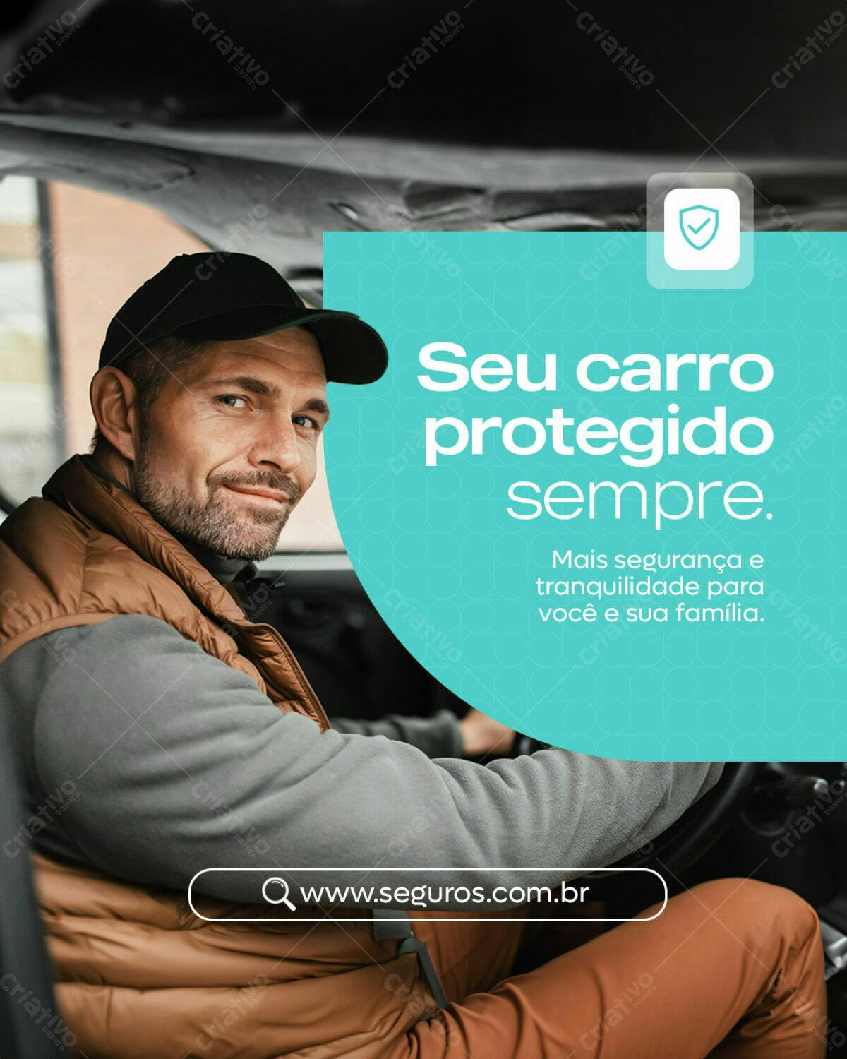 Postagem Instagram Seguro Auto PSD Editável